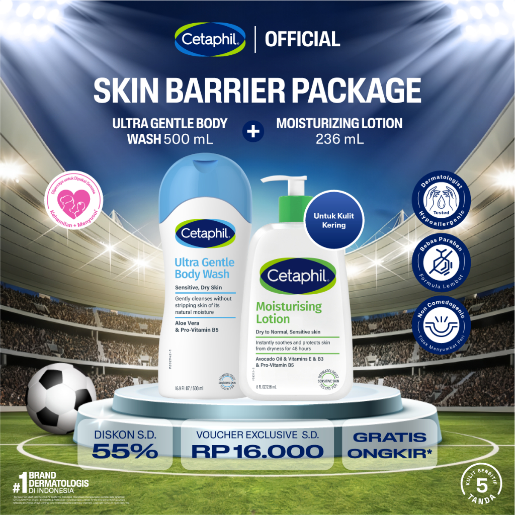 Cetaphil Ultra Gentle Body Wash 500ml + Moisturizing Lotion 236ml