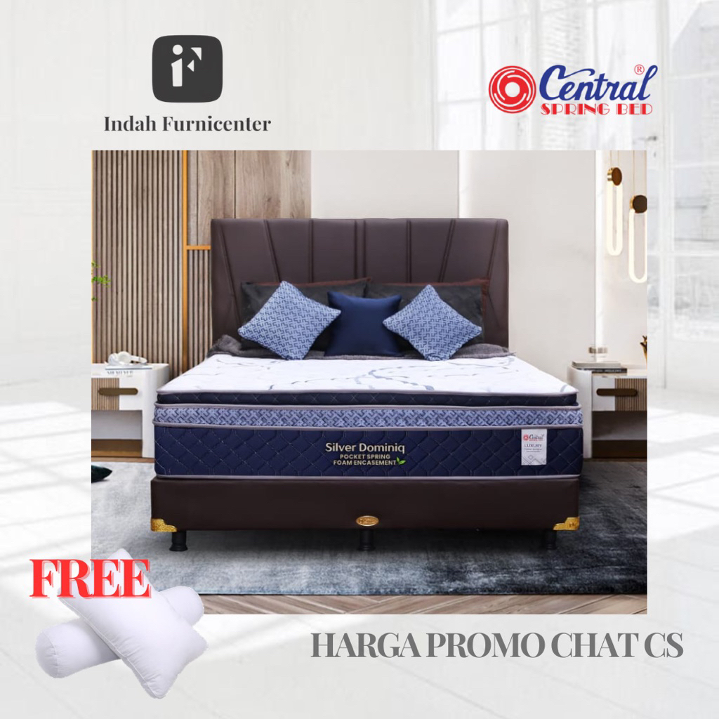 kasur springbed silver dominiq central pocket spring 90x200 120x200 160x200 180x200 matras kasur spr