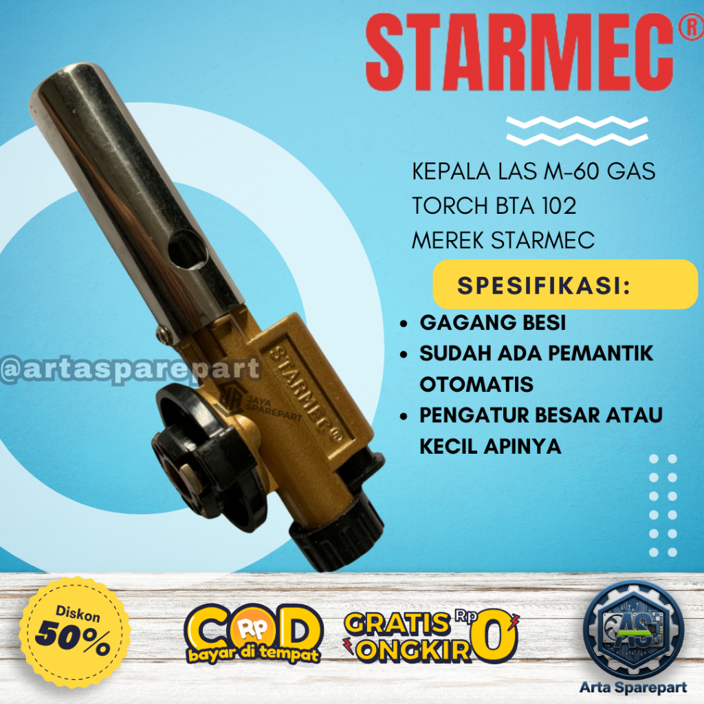 KEPALA LAS M-60 - GAS TORCH - ALAT LAS TEMBAGA - KEPALA LAS PORTABEL - KEPALA LAS GAS KALENG