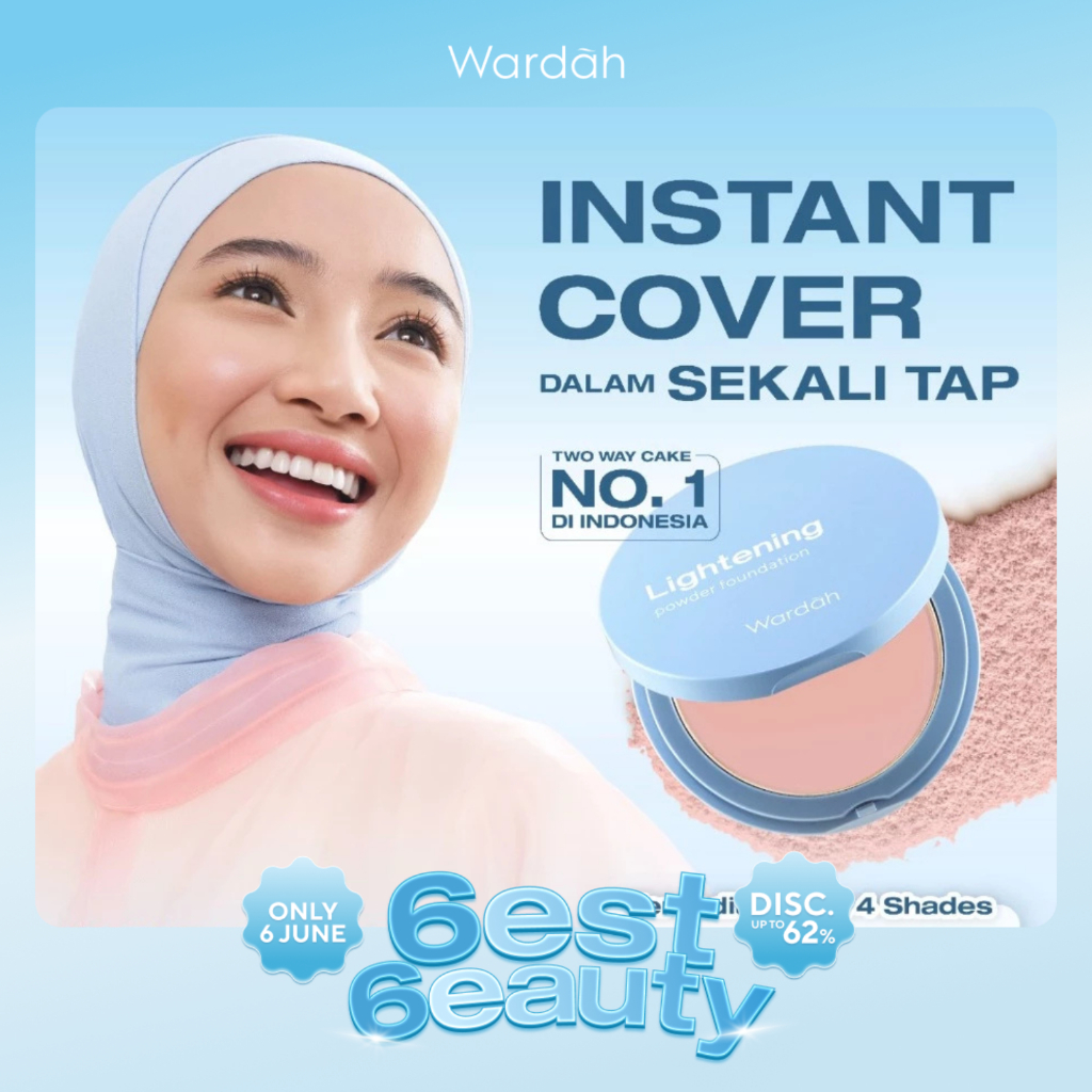 WARDAH Lightening Powder Foundation Extra Cover 10 g - All Skin - Two Way Cake - TWC Extra Cover - B