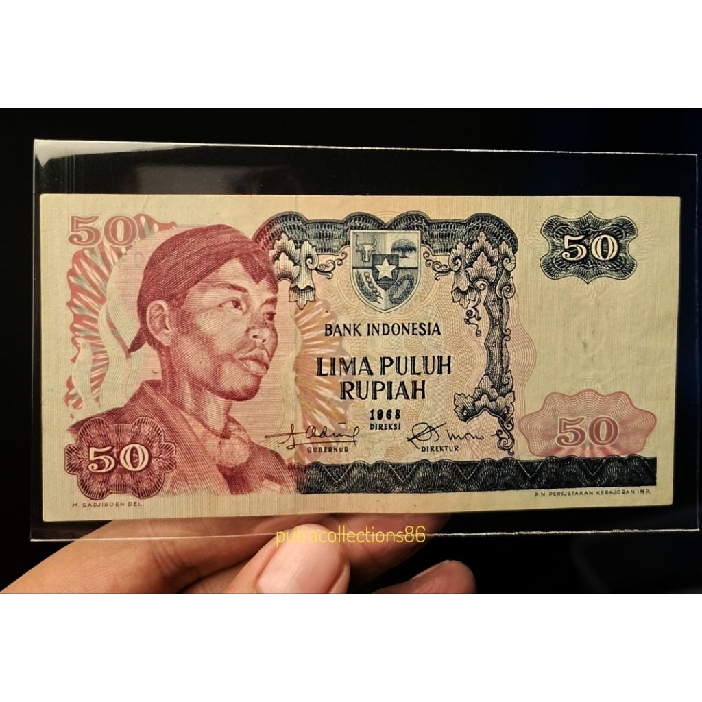 uang 50 rupiah seri sudirman tahun 1968 asli