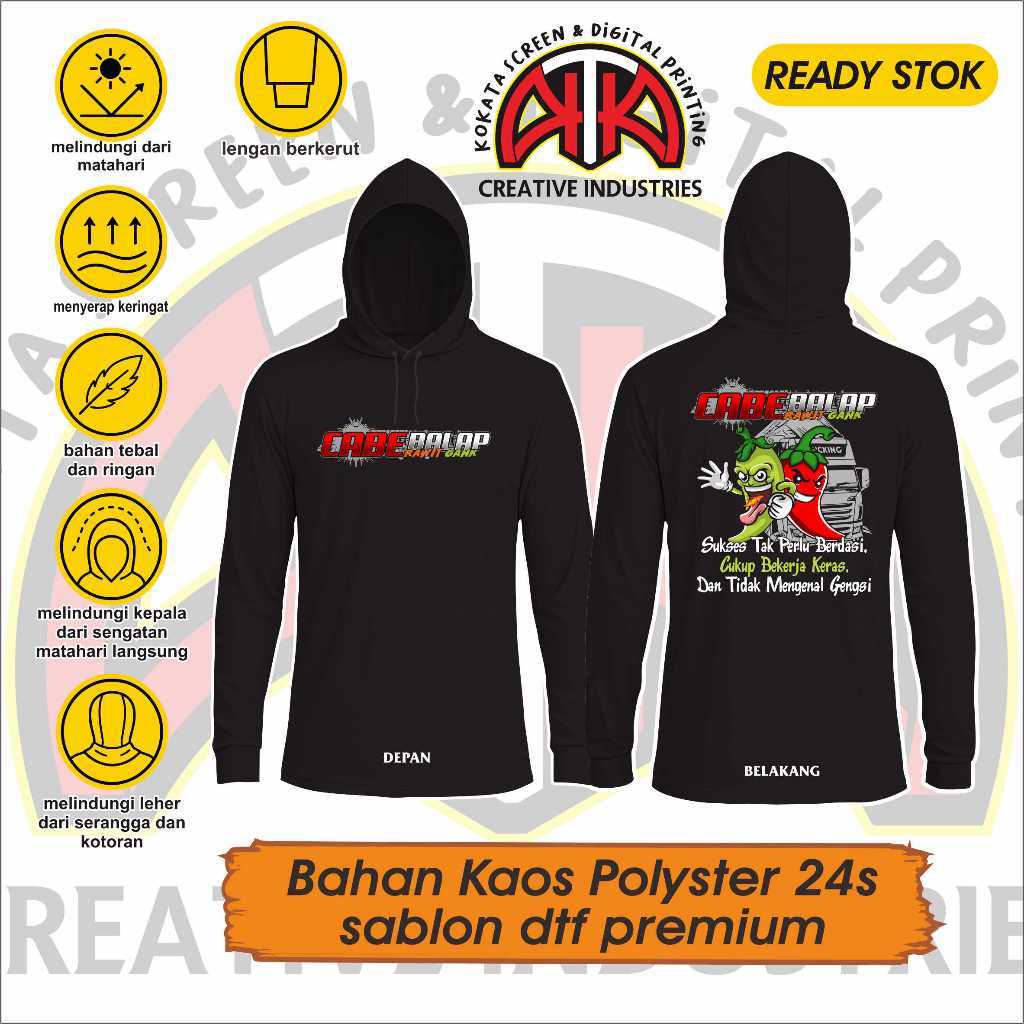 BISA COD Kaos Kerja Basahan Petani Cabe Rawit Baju Kaos Cabe Balap Kurir Cabe Lengan Panjang Berpenu