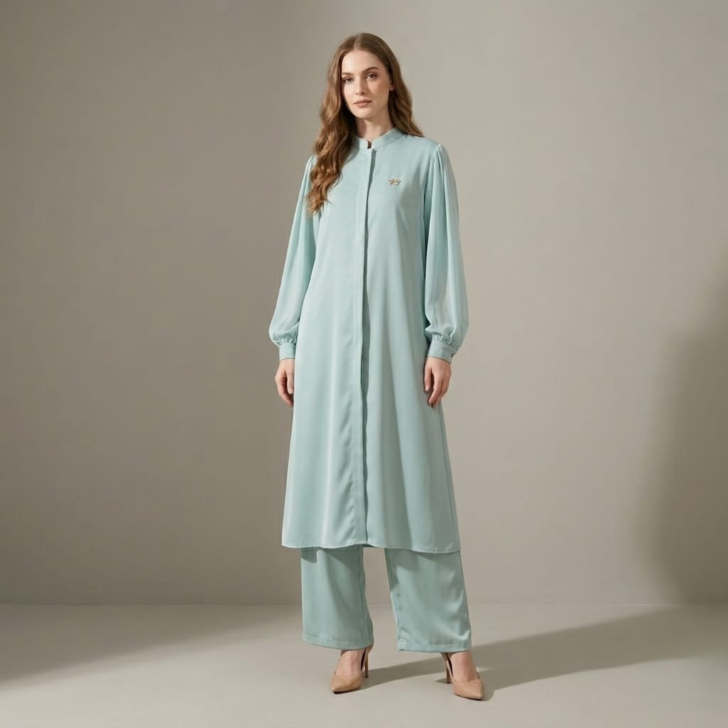 Okedashop - GAINA SET CELANA PLAIN - Setelan Celana Wanita Linen Polos Tunik Kulot