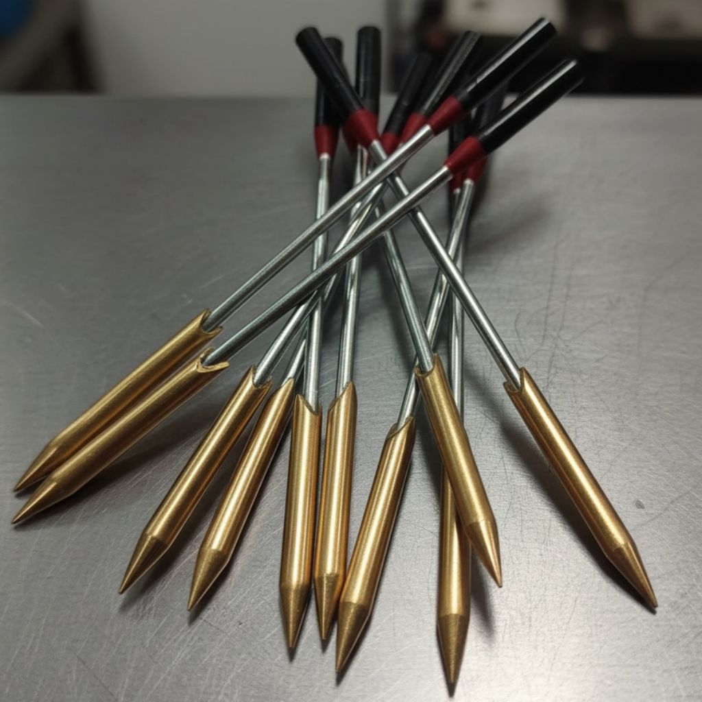 Mata Paser Kuningan Ruhit 4mm(Panjang 14cm)