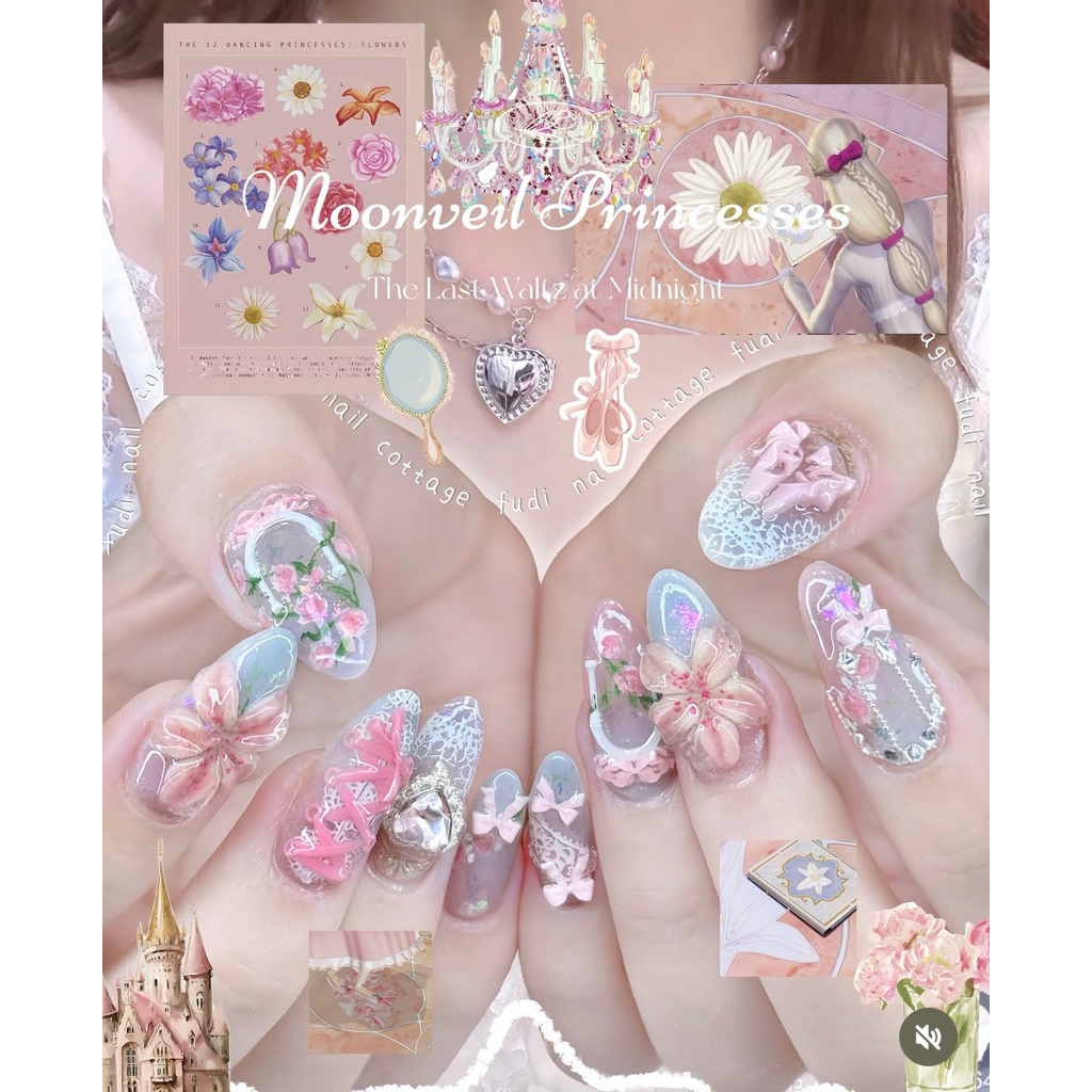 (NAILSBYVHYYTA) PRESS ON NAILS BARBIE 12 DANCING SET
