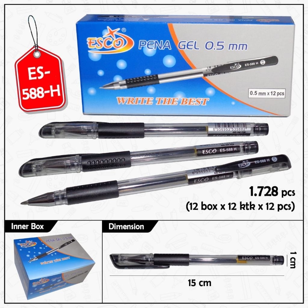 (12 pcs) PEN GELL ESCO ES-588