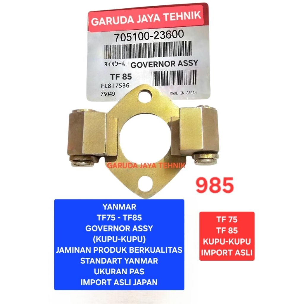 governor assy kupu kupu yanmar TF75 TF85 TF 75 TF 85 Produk tebal berkualitas import asli (985)