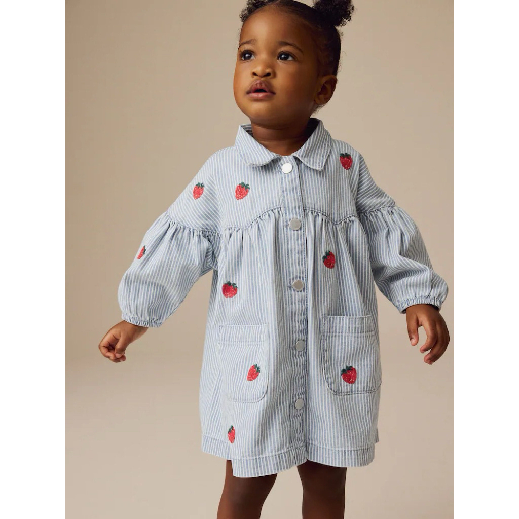 NEW NEXT DRESS DENIM STROBERY