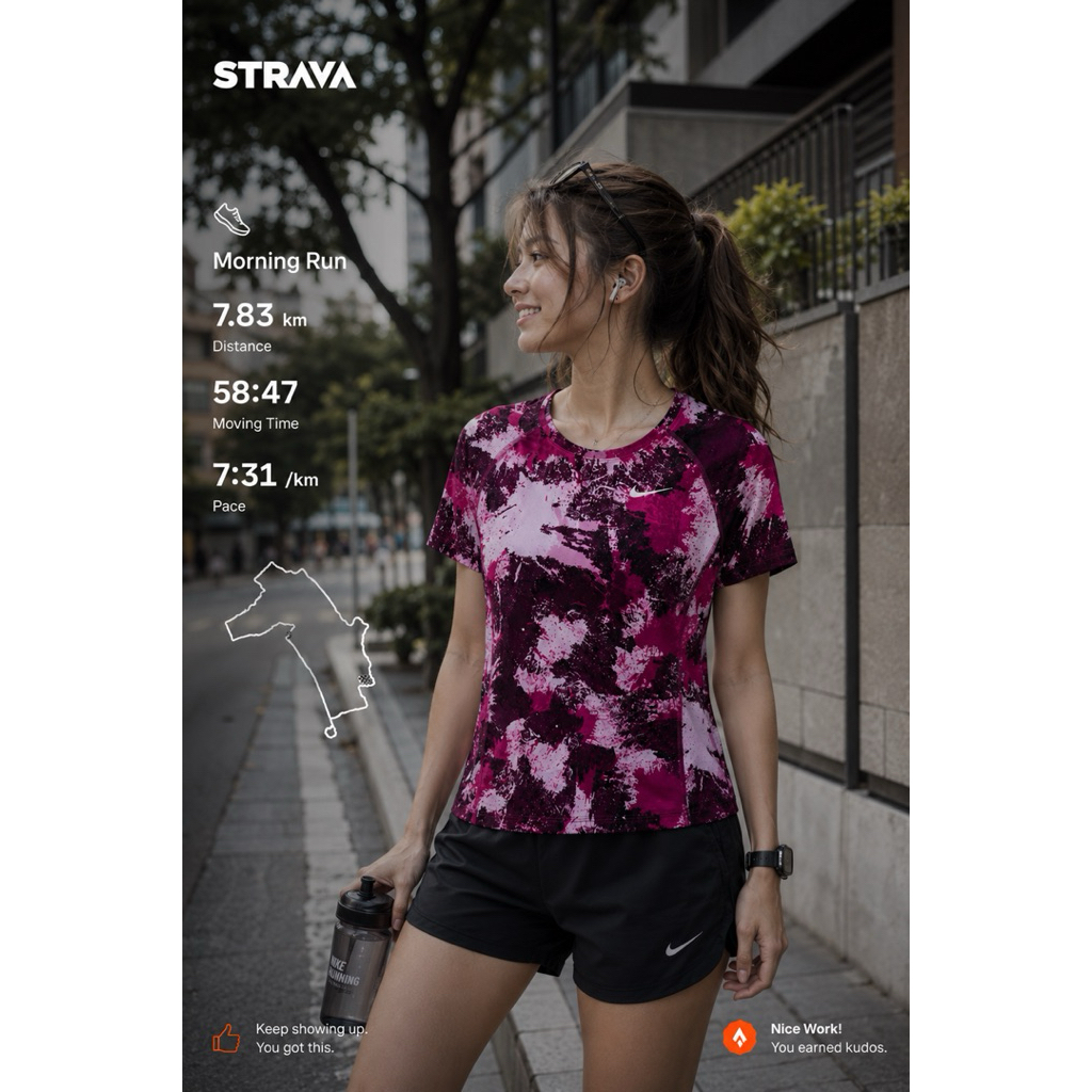 Nike Running Jersey Abstract Brushstroke Tie Dye Gorpcore