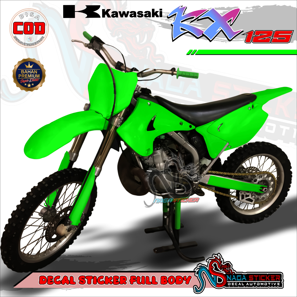 [COD] DECAL STICKER FULL BODY Kawasaki KX 125 Kode KX125-0 Desain Bisa Custom