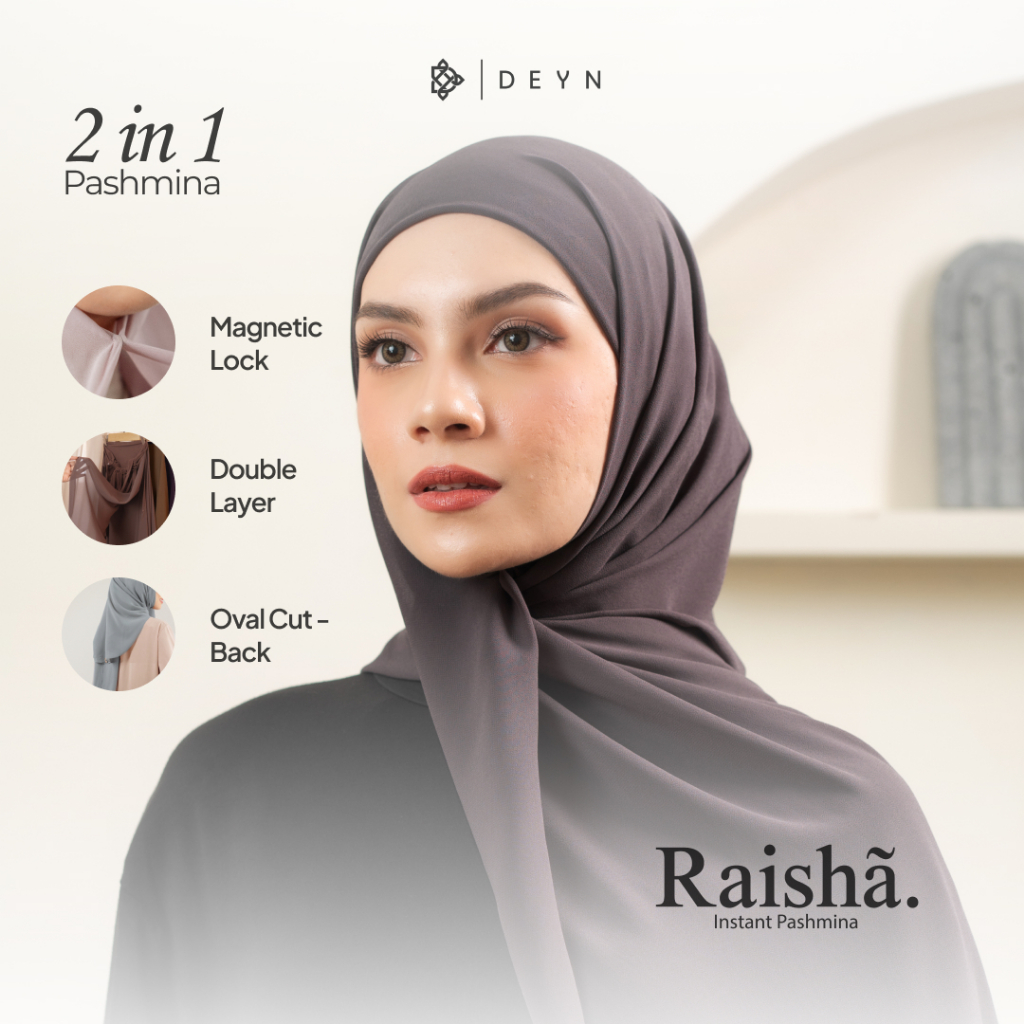 Deyn Scarf - Raisha Pashmina Instan Magnet - Pashmina Instan 2in1 Inner