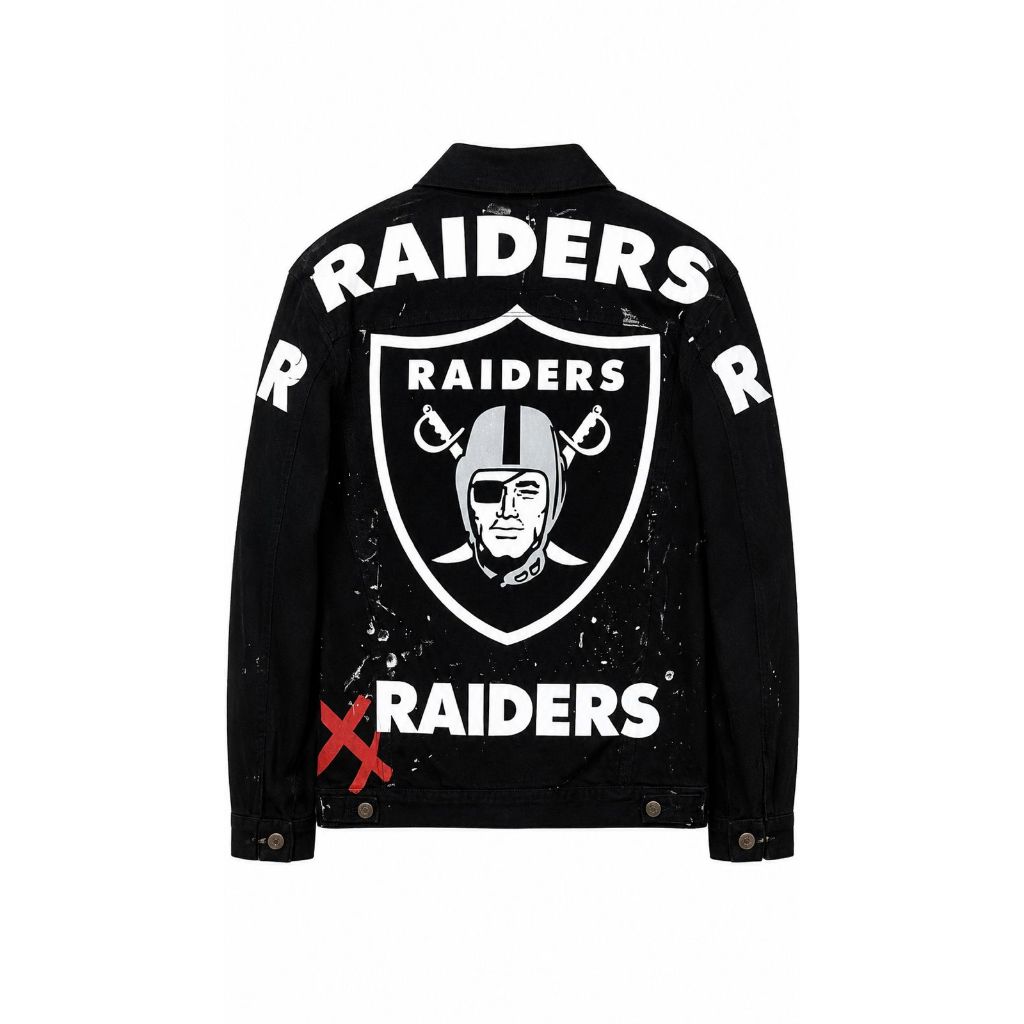Jaket Denim Raiders Black Streetwear