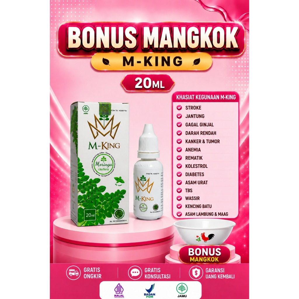 [BONUS MANGKOK] M-KING HERBAL jamu Tetes original - Obat Stroke, Diabetes, Gagal Ginjal, Kolesterol,
