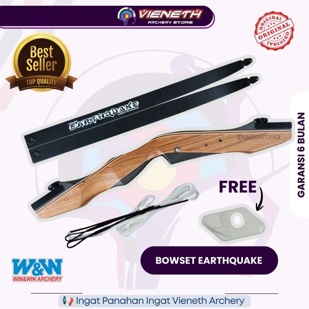 Busur Panah Recurve EARTHQUAKE BOW SET Standard | Teknologi Korea | Pemula - Kompetisi | Original Vi