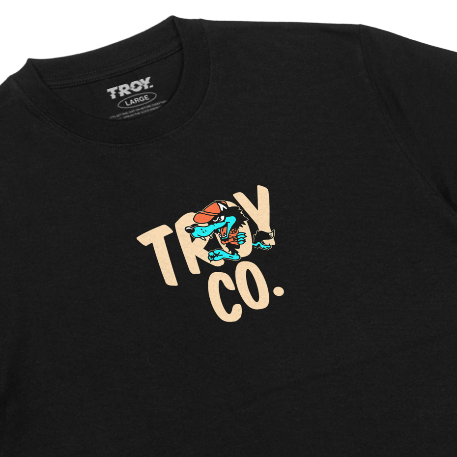 Troy Company Tshirt Black Naughty Fox - Kaos Pria Lengan Pendek Hitam MTD 1593