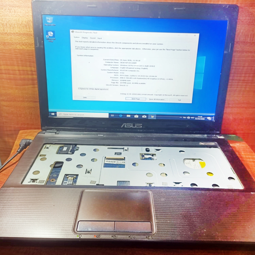mobo/motherboard asus K43U Normal tested windows