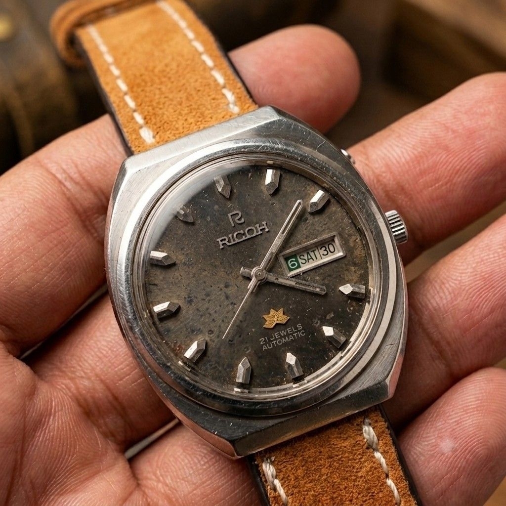 jam tangan RICOH Sakura AUTOMATIC 21 Jewels. made in japan, sudah full servis