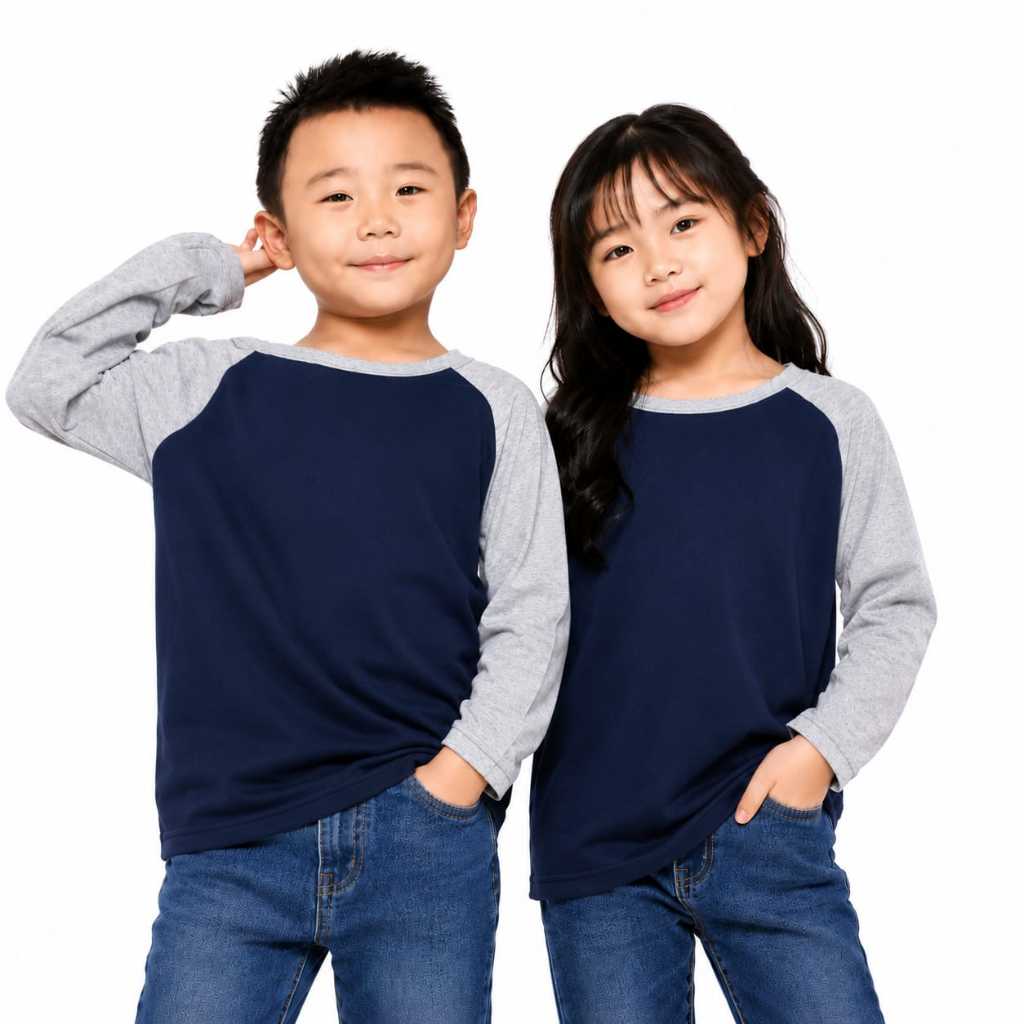kaos raglan anak NAVY - raglan polos - kaos anak remaja - raglan anak ABG