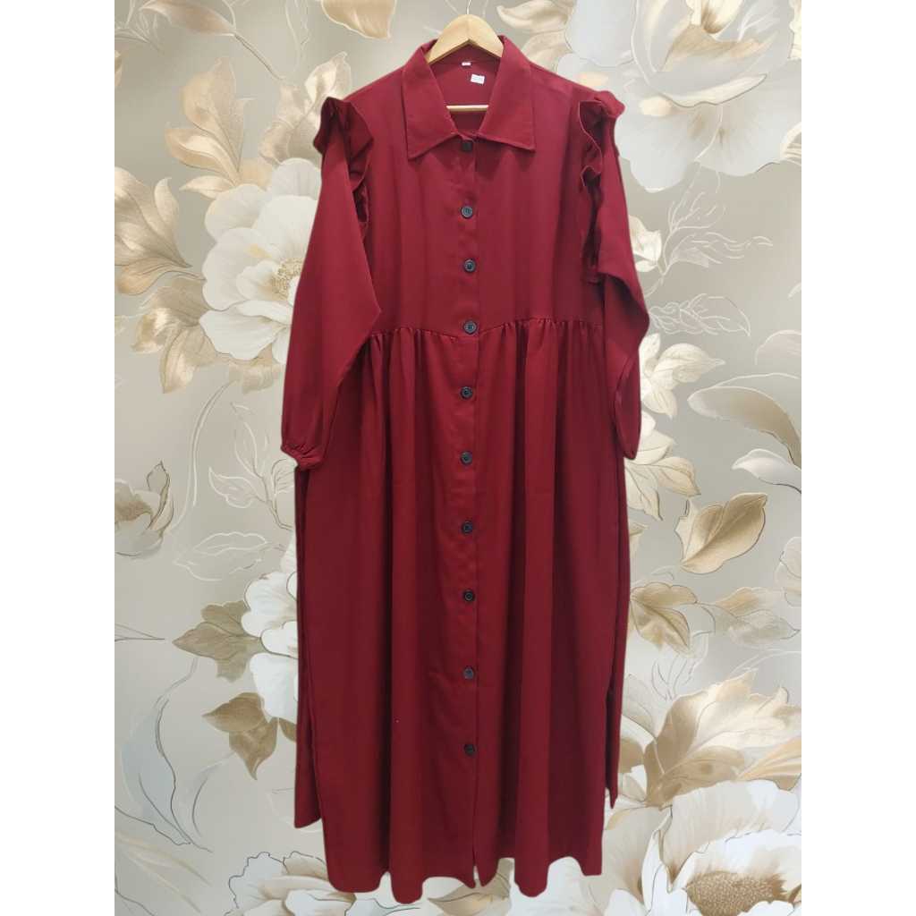 GAMIS -060626- GAMIS REMPLE JUMBO WANITA WARNA MAROON