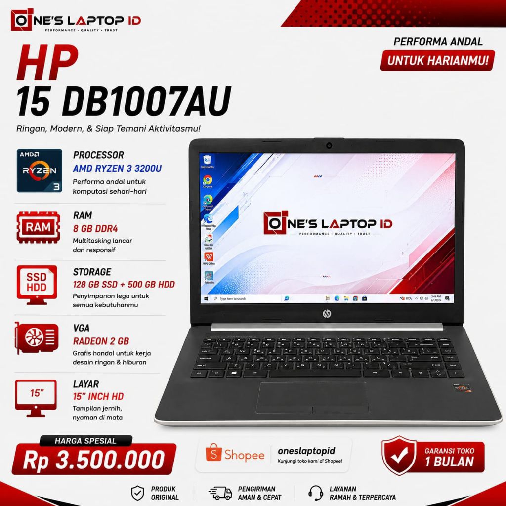 Hp 15-DB1007AU ryzen 3-3200U