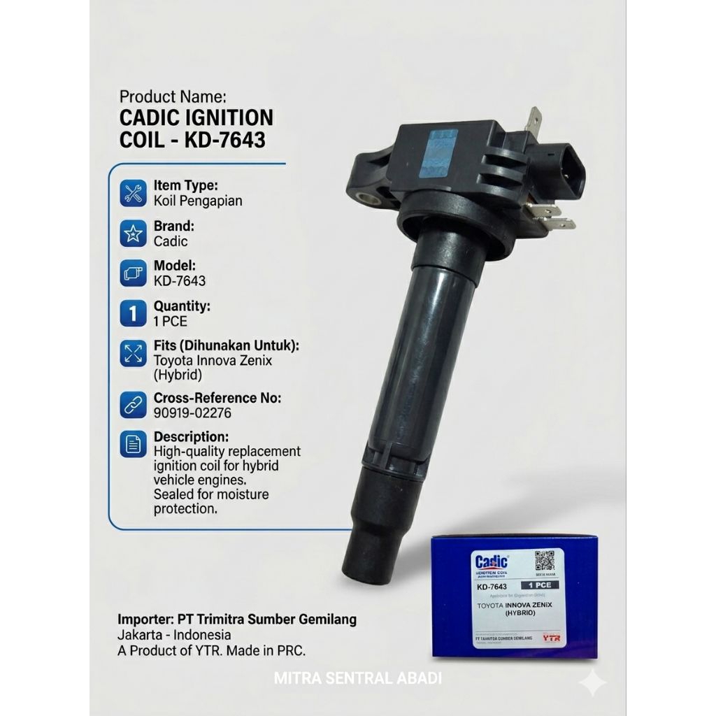 Ignition Coil Cadic KD-7643 - Toyota Innova Zenix Koil Pengapian