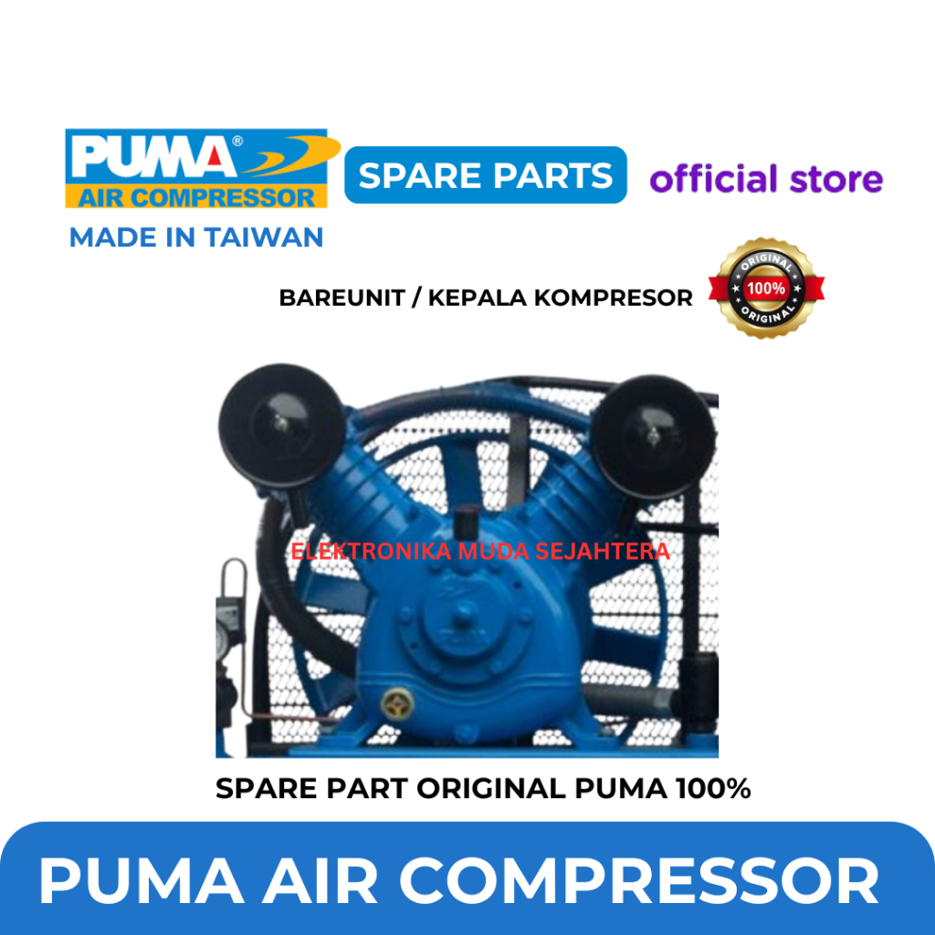 PUMA BARE UNIT PK 7.5HP TEKANAN 8 BAR  / KEPALA KOMPRESOR PUMA 7.5HP / Spare Part Puma Kompresor