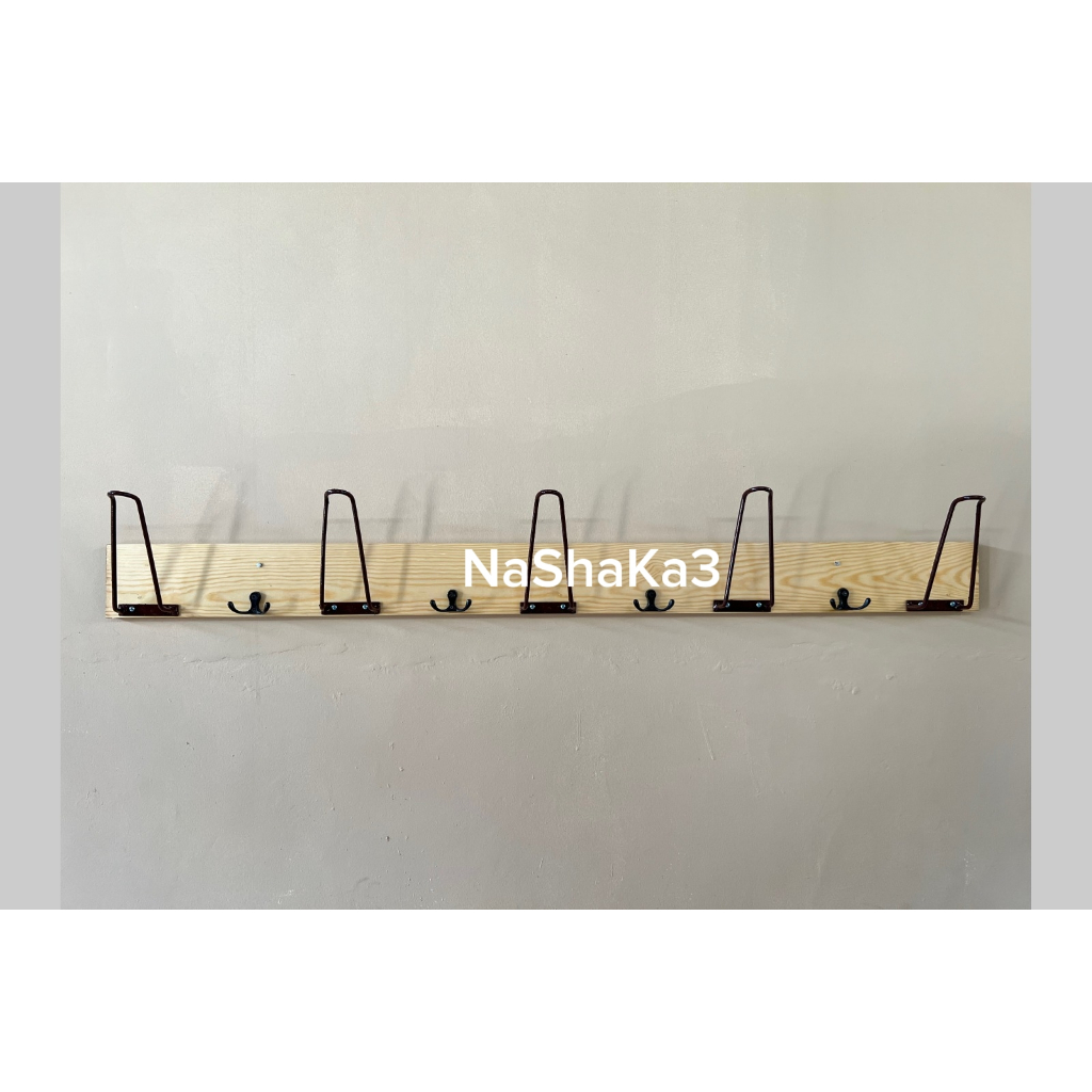 Rak Helm Horizontal Hook / Rak Gantung Helm Kayu Jati Belanda / Rak Helm Hook