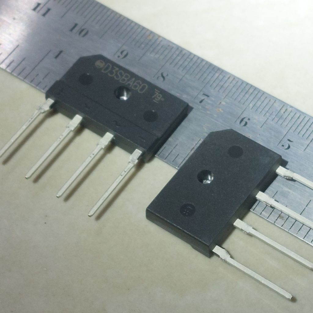 2 Buah 2Pcs D3SBA60 Sip-4 4Pin D3SB A60 D3S8A60 Shindengen Dioda Sisir Bridge Rectifier 4A 600V 50Hz