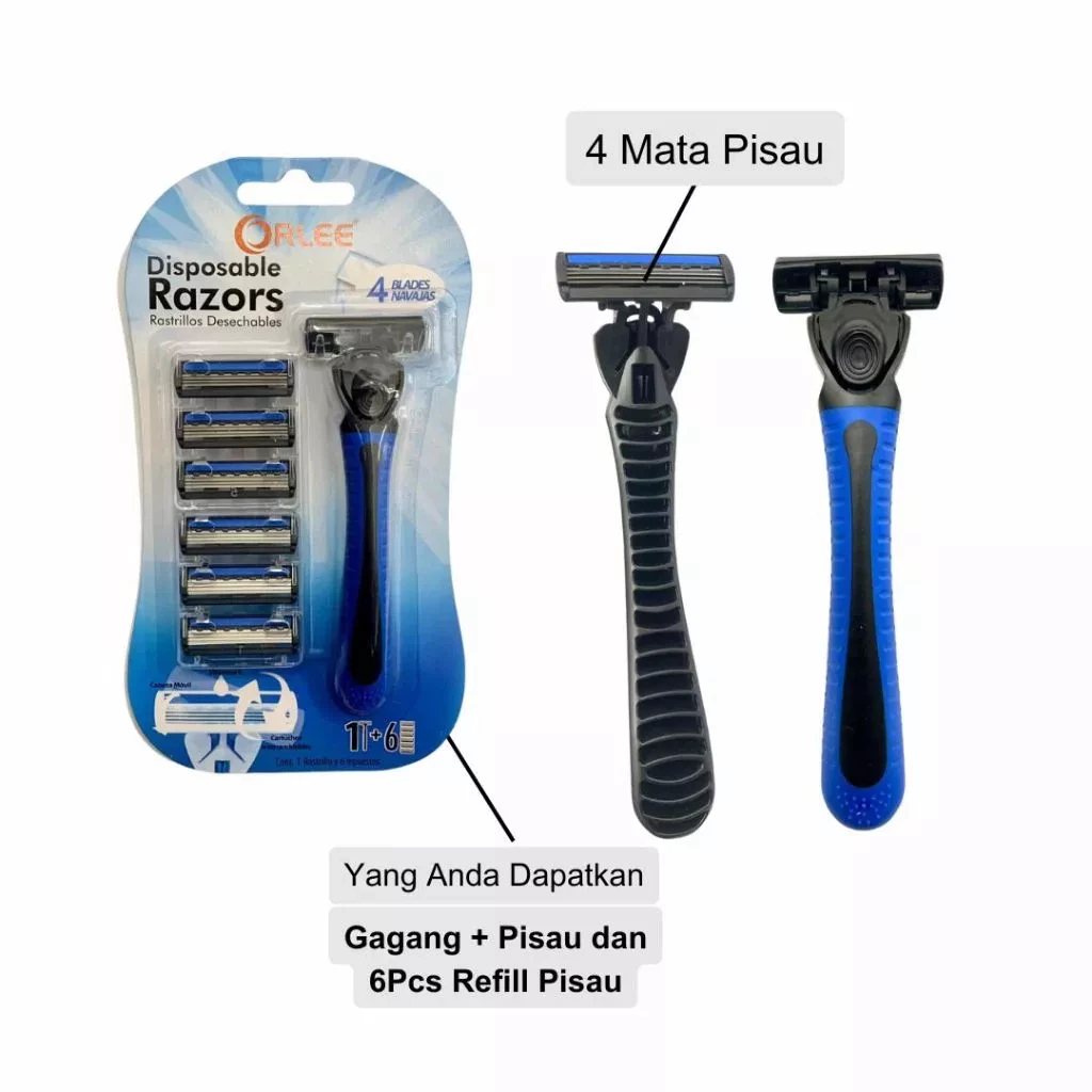 Berbagai Alat Pisau Cukur Cukuran Pencukur Manual Kumis Jenggot Garuk Bulu Kaki Ketiak Pria Wanita Set Gagang Free Refill Isi 6 Ulang Tajam Strip Pelicin Pelumas Aloe Vera Kulit Sensitif Halus Shaver Razor 6 7 Mata Pisau Yukinawa Orlee 3 4 Lapis Layer
