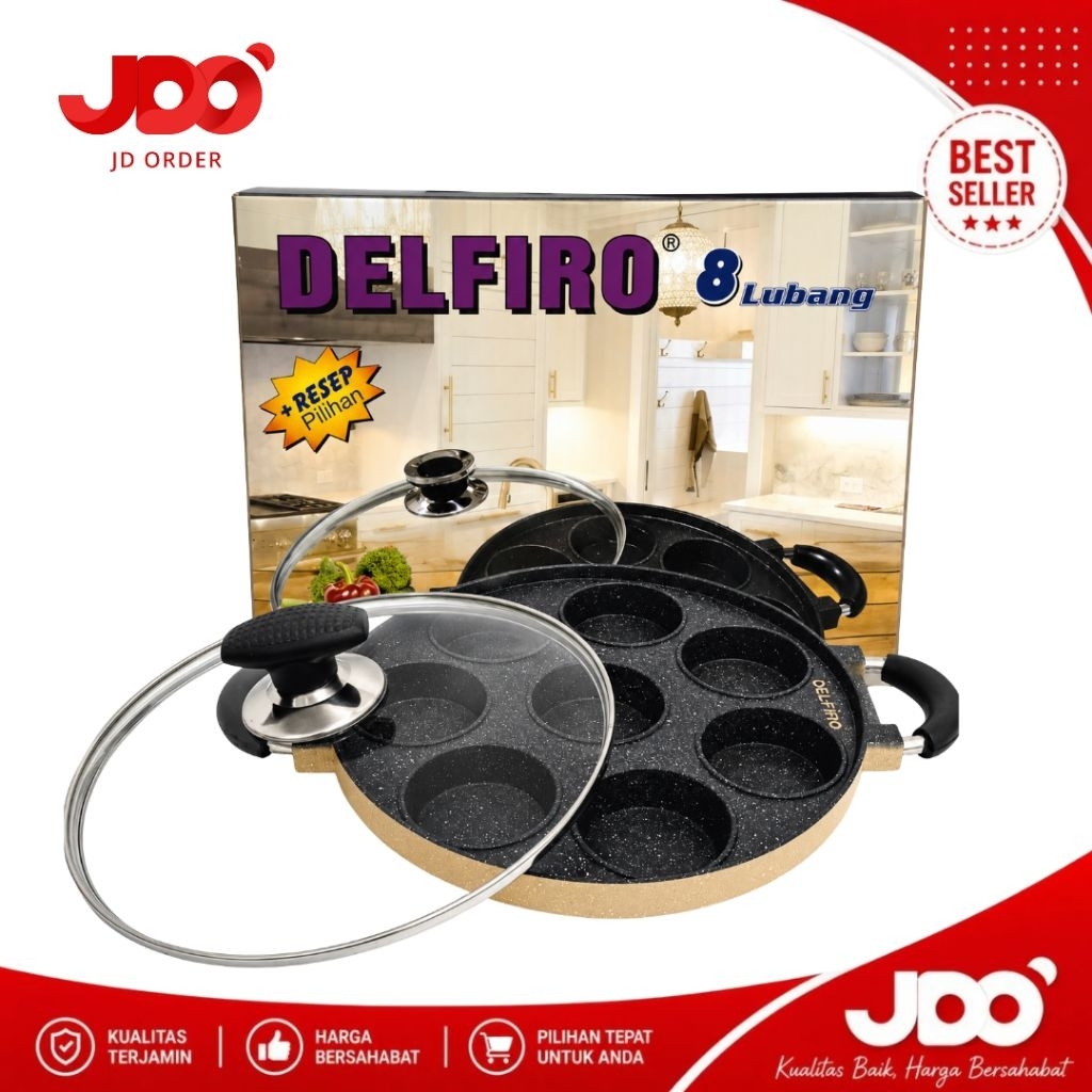 Delfiro Cetakan Kue 8 Lubang Premium, Pan Cetakan Kue Marble