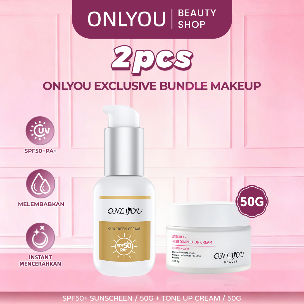 ONLYOU Sunscreen Cream Menyegarkan Sunscreen SPF 50+ PA+ Whitening sunscreen 50ml/STAR Tone Up Cream