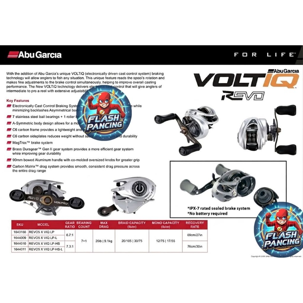REEL BC ABU GARCIA REVO5 X VOLTIQ (VIQ)- HANDLE KIRI