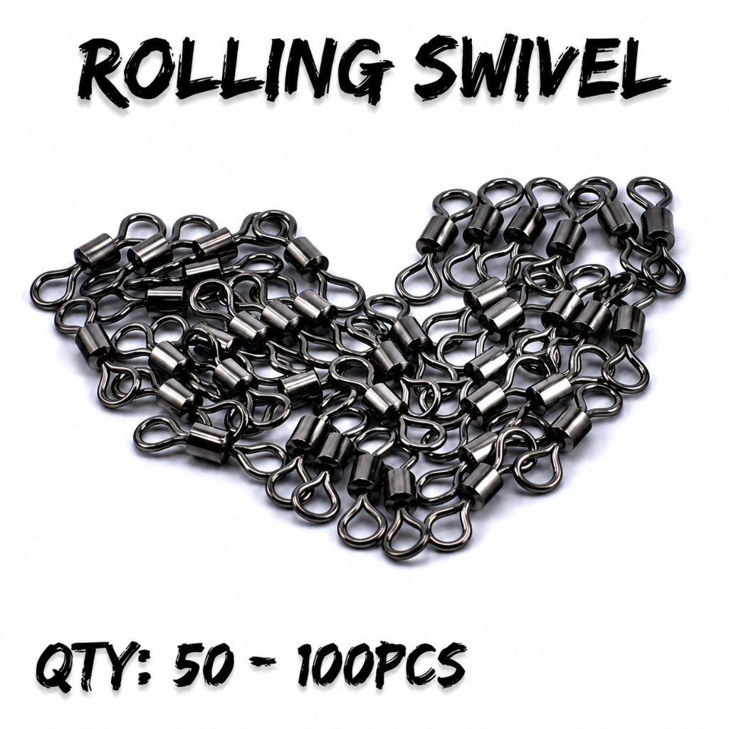 Aneka Umpan Kili Kili Pancing Rolling Swivel SW Kuat Jigging isi 50pcs Swivel Pancing Super
