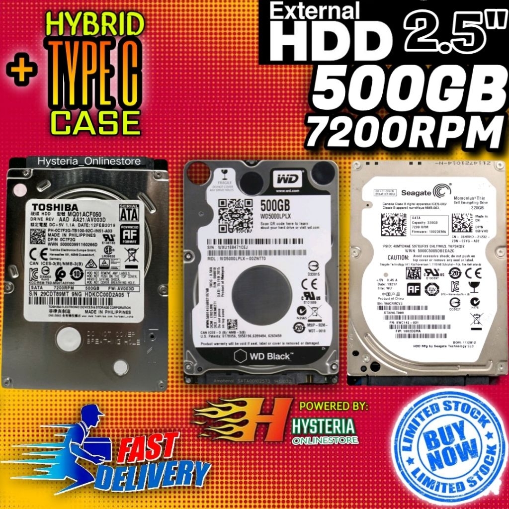 Hardisk Laptop 500Gb 7200RPM • HDD WD Black 500Gb 7200RPM Garansi