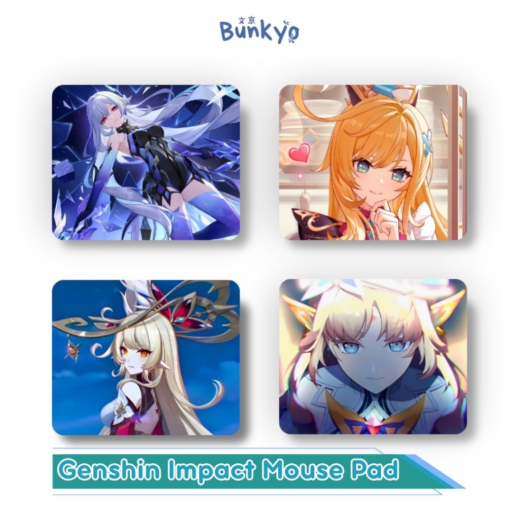 [BISA CUSTOM] GENSHIN IMPACT MOUSE PAD UKURAN 18x22 | Nature Rubber Mousepad Anti Slip