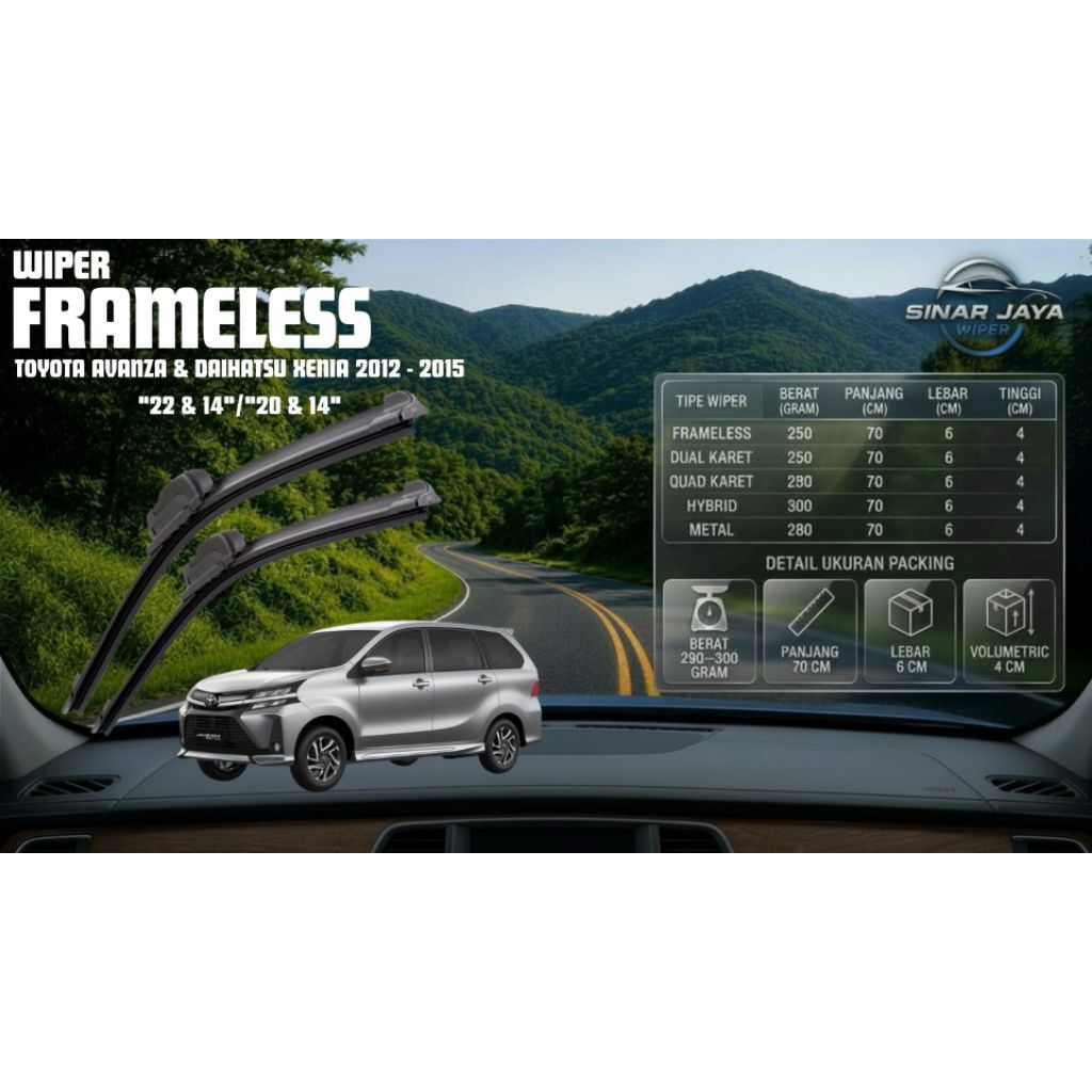 Wiper Toyota Avanza & Daihatsu Xenia 2012 - 2015