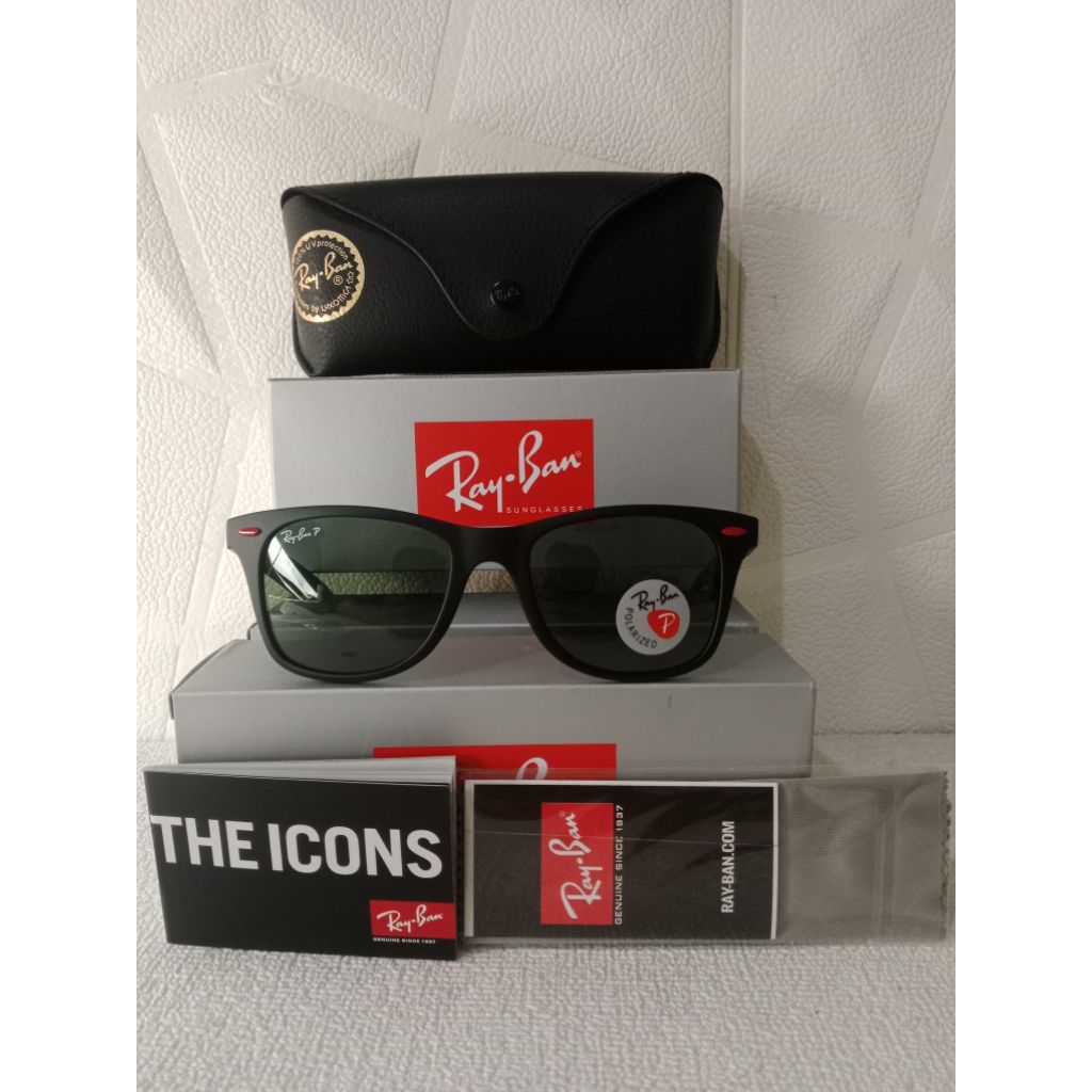 Kacamata Rayban Scuderia Ferari RB4195M Black Green Clasicc Original
