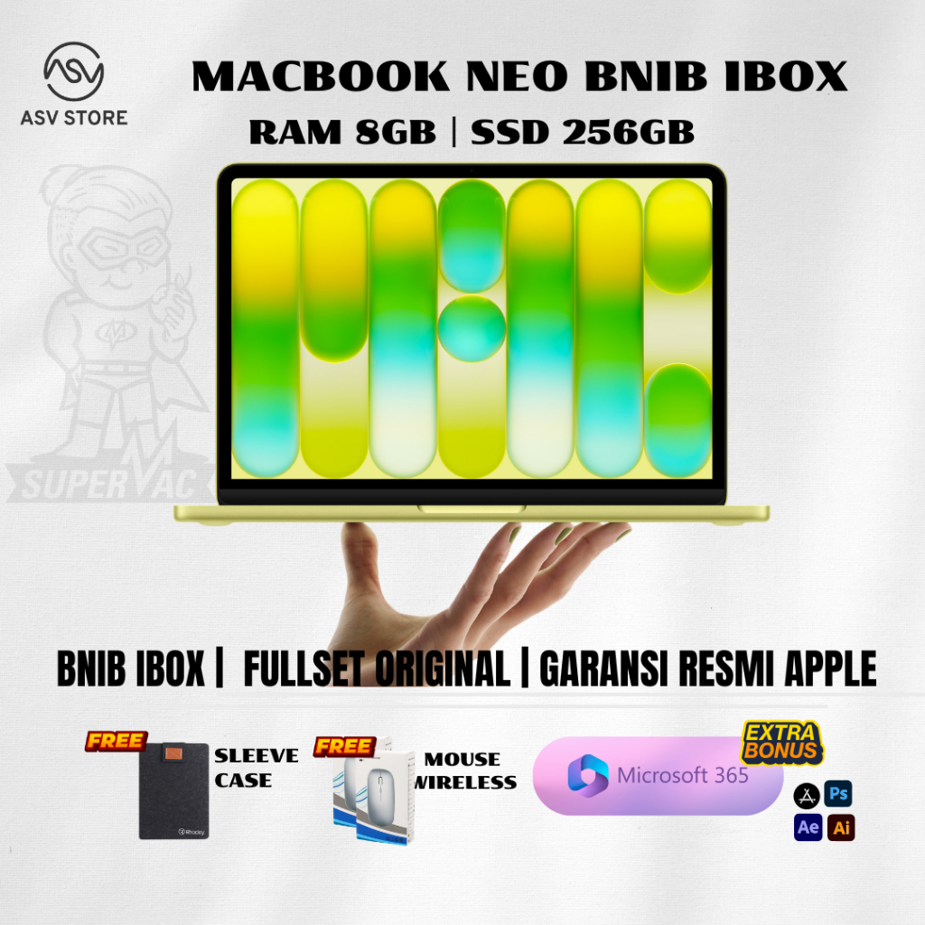 MACBOOK NEO NEW IBOX CHIP A18 RAM 8GB SSD 256GB MACBOOK APPLE ORIGINAL M1 M2 M3 M4