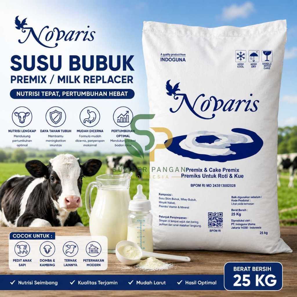 Novaris Susu Bubuk Milk Replacer Susu Premix Premium Pengganti Susu Ternak Karung Grosir 25kg