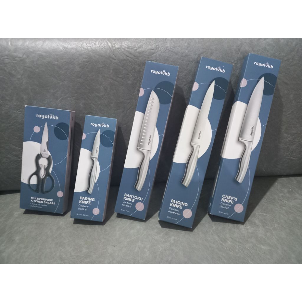 Pisau Dapur RoyalVKB stainless steel Chef's Knife 20 cm (Pisau Chef) Slicing Knife 20 cm (Pisau Iris