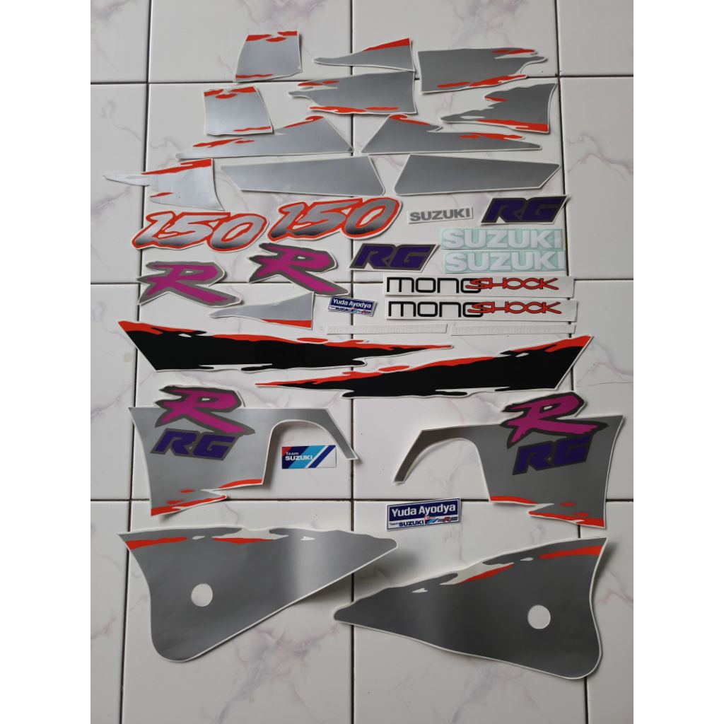 stiker striping suzuki rgr jumbo hitam silver