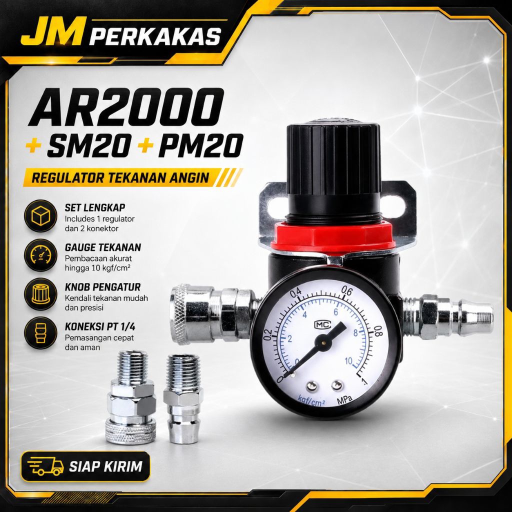 Air Regulator Spray Gun Manometer Model AR 2000 Set coupler Sm20 Pm20