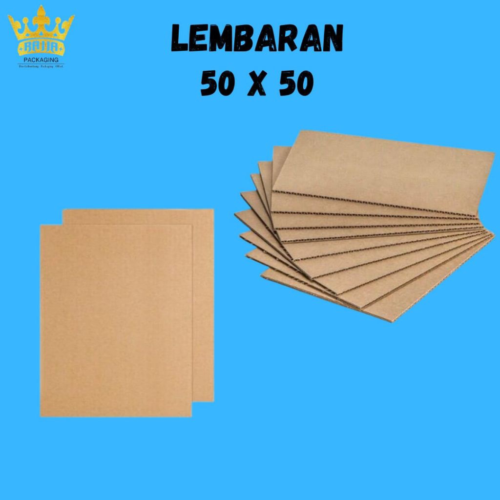 Kardus Lembaran Single Wall Polos 50 x 50 cm