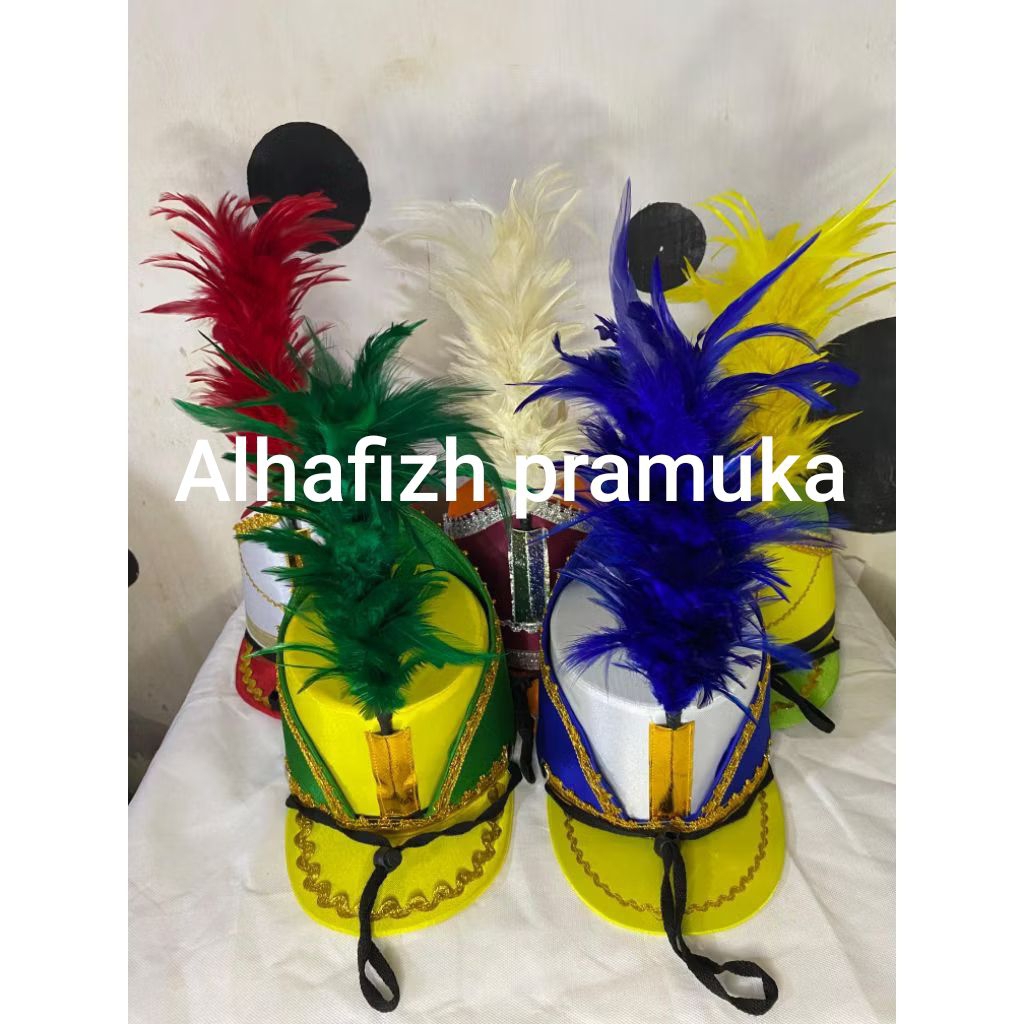 Topi drumband + bulu