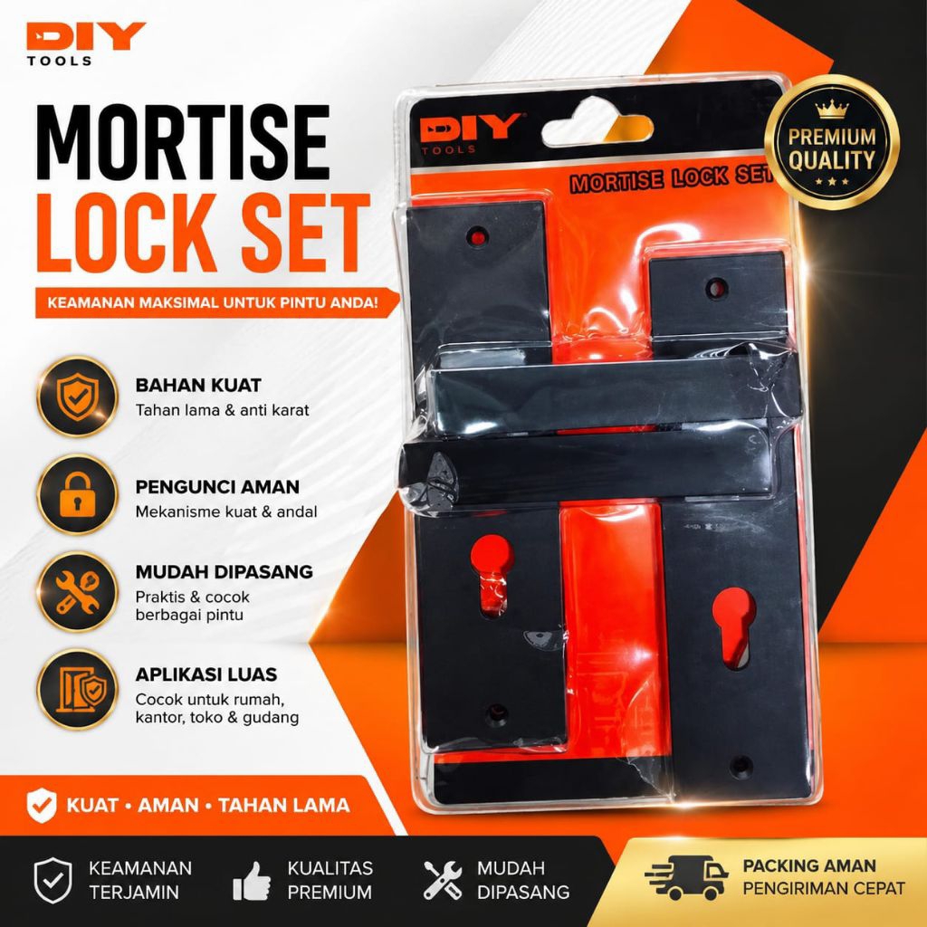 MR.DIY Mortise Lock Set H andle & Kunci Pintu Tanam) - Matt Black | ORIGINAL MR DIY