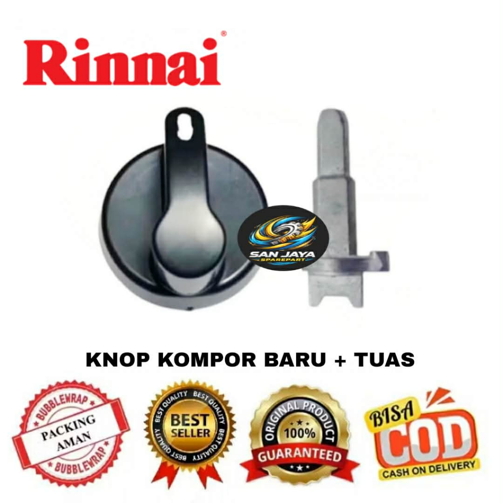 TUAS + KNOP Kompor Gas Rinnai Baru SET RI 301S RI 302S RI 511C RI 522 RI608E