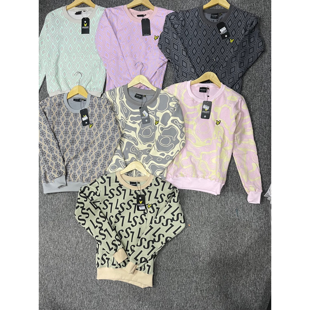 CREWNECK LYLE scott ABSTRAK GREY GACOR