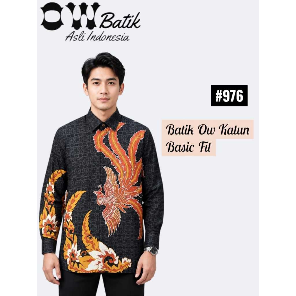 BATIK KATUN PRIA LENGAN PANJANG BASIC FIT - ADEM DAN NYAMAN - OW KATUN 976