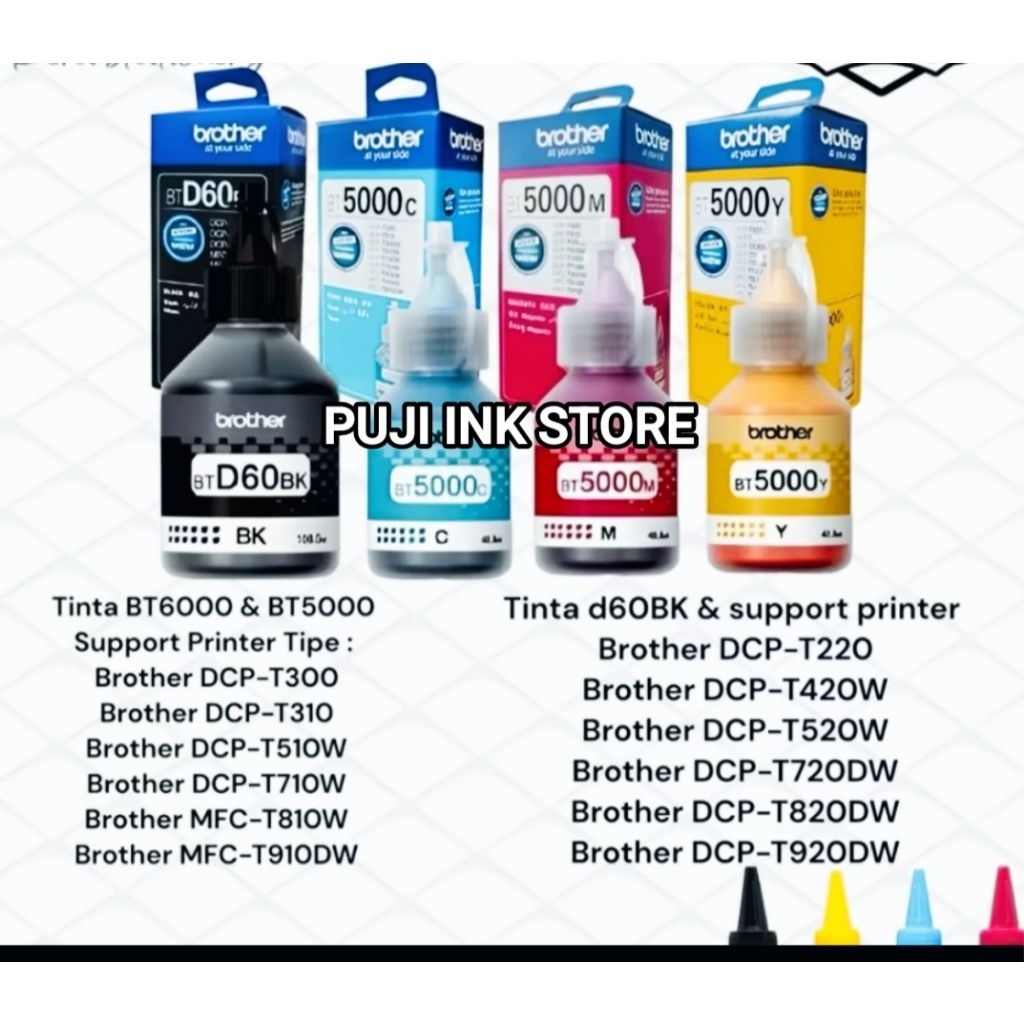 Tinta Printer Refill Brother BTD60BK BT5000 Premium - Hitam, Aman untuk Printer Brother