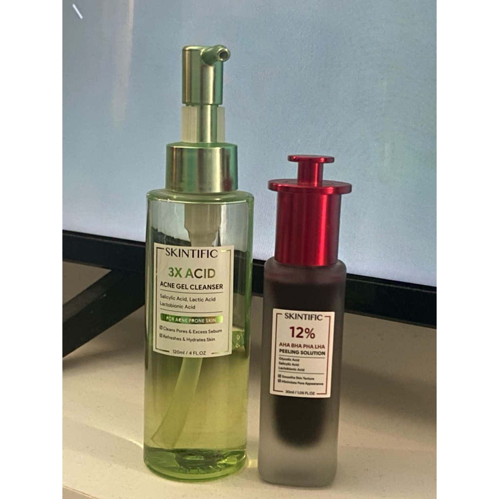 SKINTIFIC ACNE GEL CLEANSER + SKINTIFIC PEELING